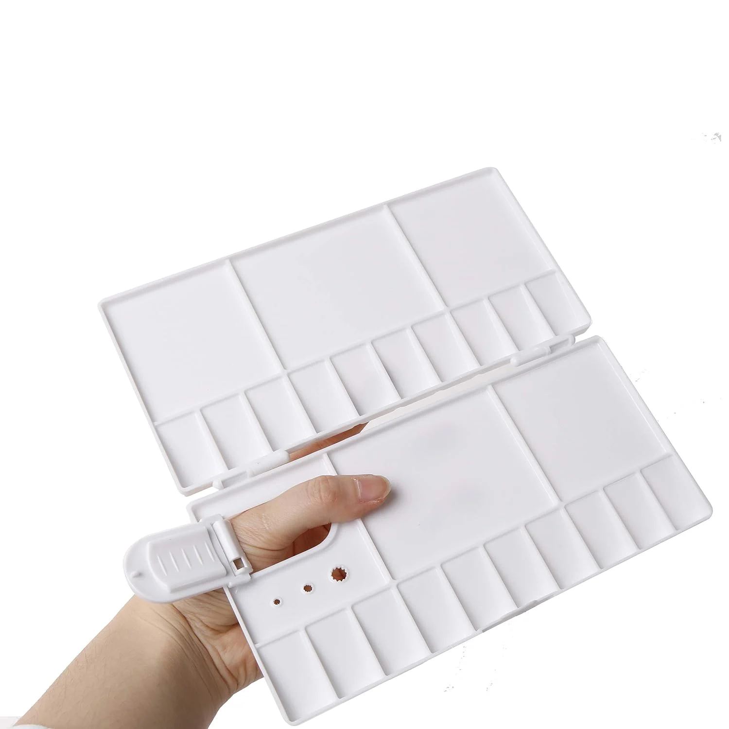 Watercolour Palette Folding Paint Tray Plastic Painting Palette with 25 Compartments (White)