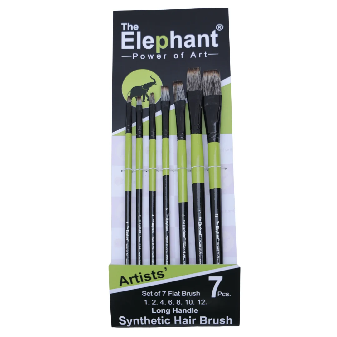 Flat Brush  Synthetic Hair , 1,2,4,6,8,10,12 set of 7 brush